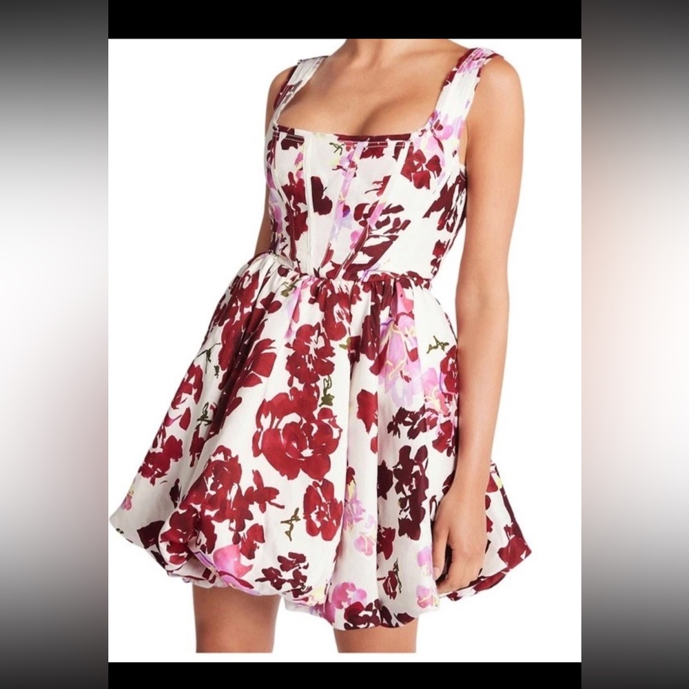 AJE Dress Suzette Mini - Size AU 10 / US 6 - Roses Of Provence Red Floral EUC